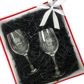 Set box pack kit gift regalo personalizado copas vino grabadas